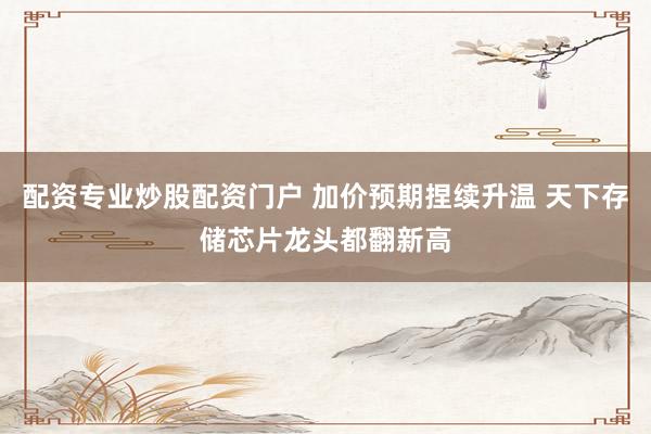 配资专业炒股配资门户 加价预期捏续升温 天下存储芯片龙头都翻新高